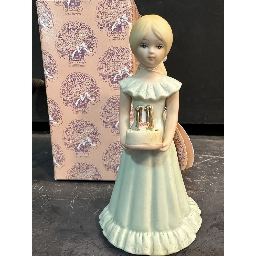 Vintage 1981 Enesco Growing‎ Up Birthday Girls 'Age 11' Figurine Blond